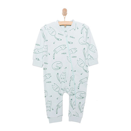 Bebetto Yenidoğan Organic Sleepy Cat Patiksiz Tulum Unisex