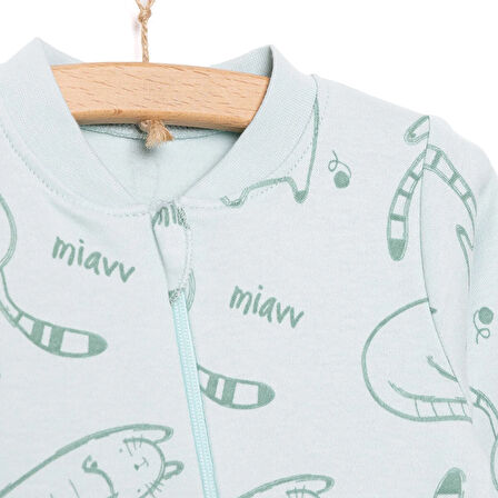 Bebetto Yenidoğan Organic Sleepy Cat Patiksiz Tulum Unisex