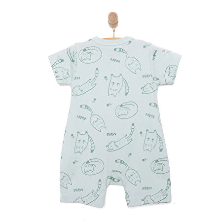 Bebetto Yenidoğan Organic Sleepy Cat Uni Kısa Tulum Unisex