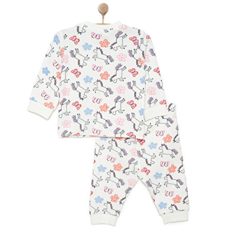HelloBaby Kız Unicorn Desenli Uzun Kol Pijama Takımı