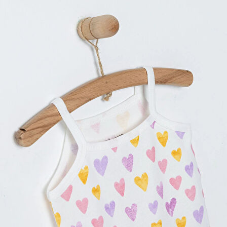 HelloBaby Kalp Desenli İp Askılı Body