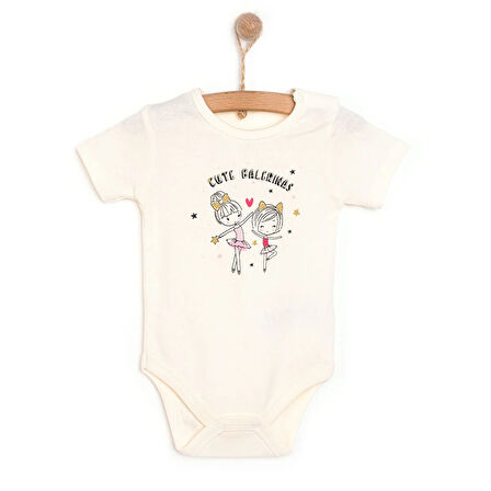 HelloBaby Hayvan Desenli Kısa Kol Body Kız Bebek