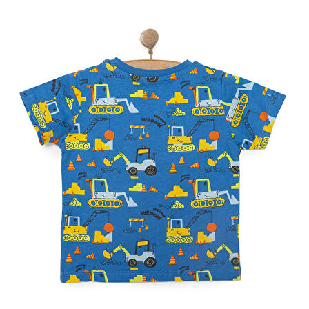 HelloBaby Basic Erkek Kepçe Desenli T-Shirt Erkek Bebek