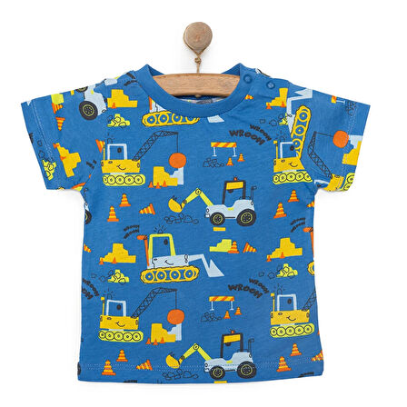 HelloBaby Basic Erkek Kepçe Desenli T-Shirt Erkek Bebek