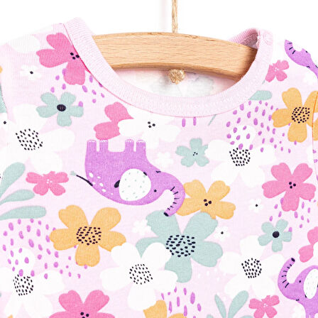 HelloBaby Hayvan Desenli Kısa Kol Body Kız Bebek