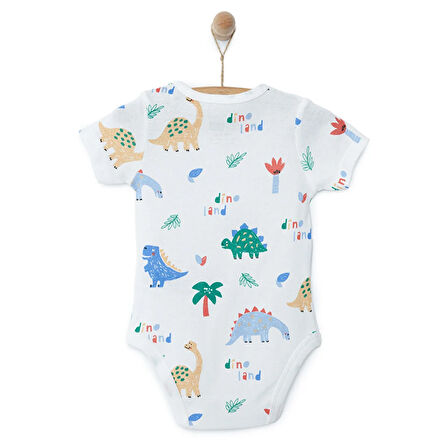 HelloBaby Hayvan Desenli Kısa Kol Body Erkek Bebek
