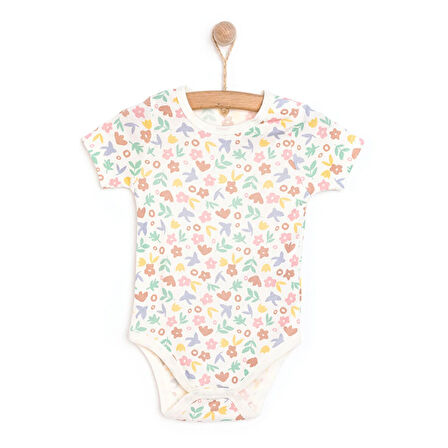 HelloBaby Hayvan Desenli Kısa Kol Body Kız Bebek
