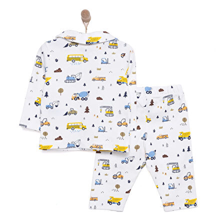 HelloBaby Uzun Kol Gömlek Yaka Araç Desenli Pijama Takımı