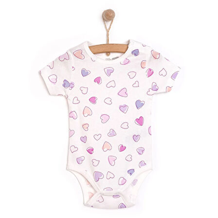 HelloBaby Hayvan Desenli Kısa Kol Body Kız Bebek