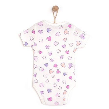 HelloBaby Hayvan Desenli Kısa Kol Body Kız Bebek