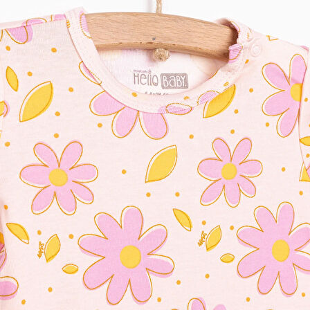 HelloBaby Çiçek Desenli Kısa Kol Body