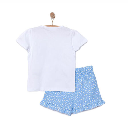 HelloBaby Basic Kalp ve Çiçek Baskılı Şortlu Takım Kız Bebek