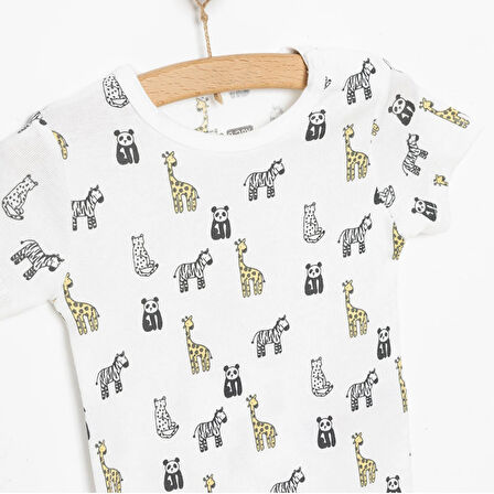HelloBaby Desenli Kısa Kol Body Unisex