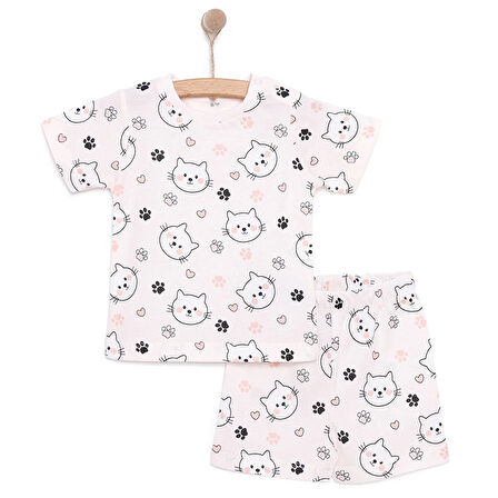 HelloBaby Kız Kısa Kol Pijama Takımı Kız Bebek