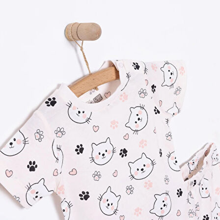 HelloBaby Kız Kısa Kol Pijama Takımı Kız Bebek