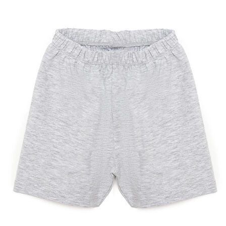 HelloBaby Unisex Basic Şort Reçme Paça Gri Melanj