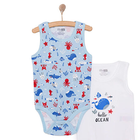 HelloBaby Deniz Desenli 2'li Atlet Body
