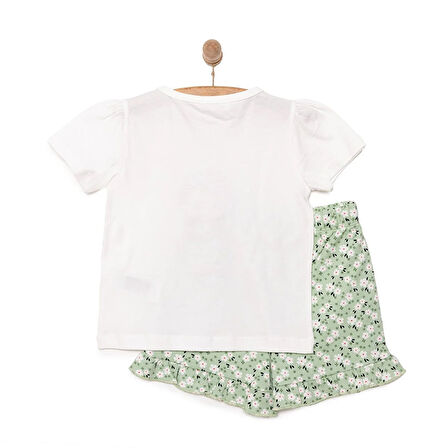 HelloBaby Basic Erkek Çiçek ve Kız Baskılı Şortlu Takım Kız Bebek