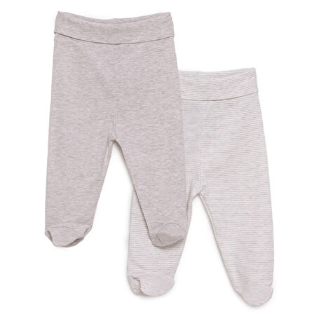 HelloBaby Unisex 2li Patikli Alt Ribana Bej