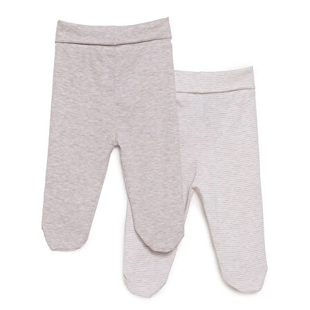 HelloBaby Unisex 2li Patikli Alt Ribana Bej