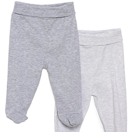 HelloBaby Unisex 2li Patikli Alt Ribana Bej