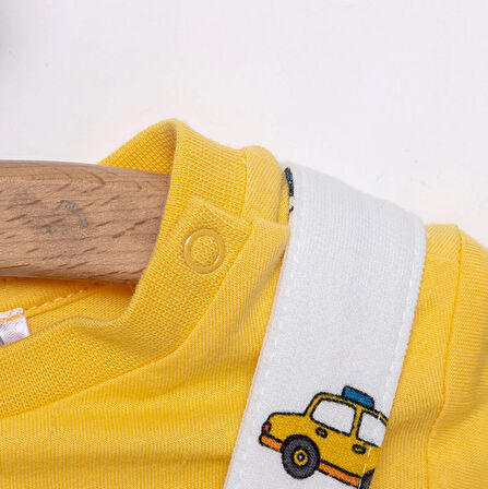 HelloBaby Basic Erkek Araba Desenli Şort Salopet-Tshirt Erkek Bebek