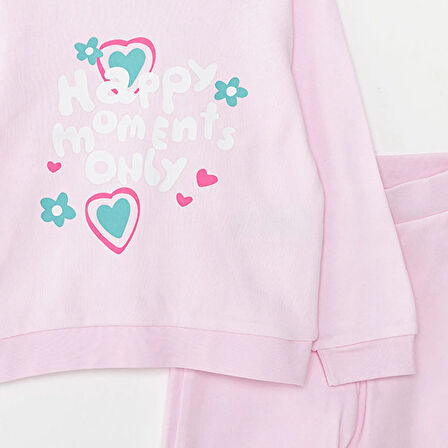 HelloBaby Basic Kız Slogan Baskılı Eşofman Takımı Kız Bebek
