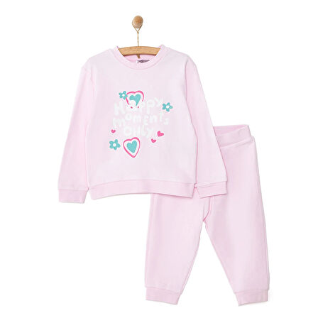 HelloBaby Basic Kız Slogan Baskılı Eşofman Takımı Kız Bebek