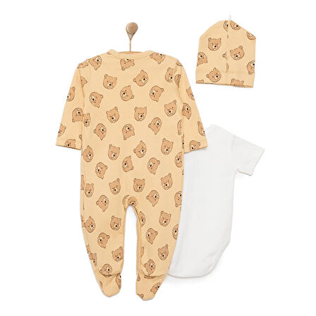 HelloBaby Erkek Tulum-Body-Şapka Erkek Bebek