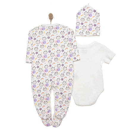 HelloBaby Kız Tulum-Body-Şapka Kız Bebek