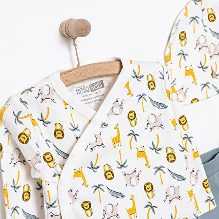 HelloBaby Erkek Zıbın-Şapka-Patikli Alt Erkek Bebek