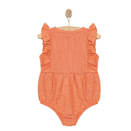 HelloBaby Kız Bebek Zıbn Atlet Body Müslin Kumaş Düğmeli Atlet Kol Nar Çiçeği