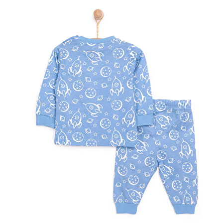 HelloBaby Uzun Kol Bisiklet Yaka Uzay Desenli Pijama Takımı