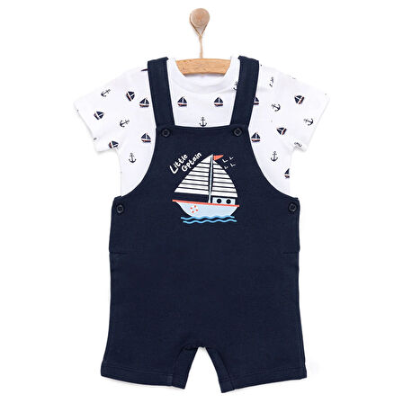 HelloBaby Basic Erkek Yelken Baskılı Şort Salopet-Tshirt Erkek Bebek