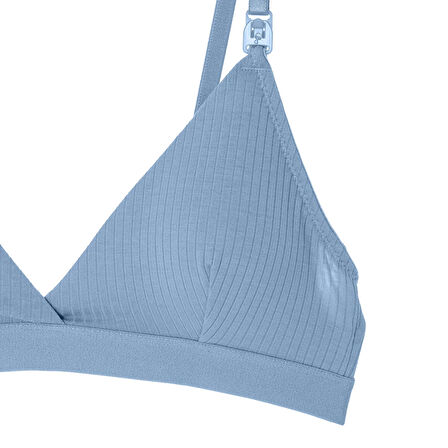 baby mom Anne Giyim Kapsız Emzirme Sütyeni Soft Lastikli Pedli Mavi