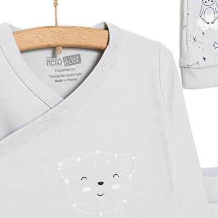 HelloBaby Erkek Zıbın-Şapka-Patikli Alt Erkek Bebek