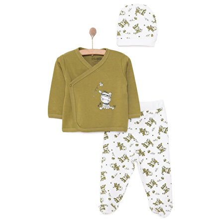 HelloBaby Erkek Zıbın-Şapka-Patikli Alt Erkek Bebek