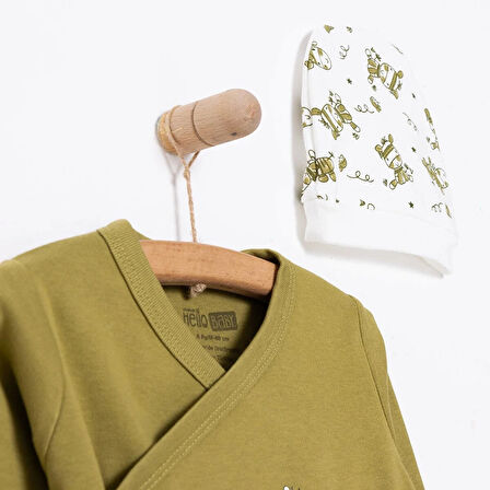 HelloBaby Erkek Zıbın-Şapka-Patikli Alt Erkek Bebek