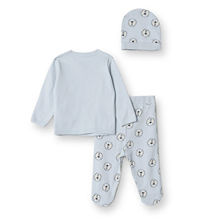 HelloBaby Erkek Zıbın-Şapka-Patikli Alt Erkek Bebek