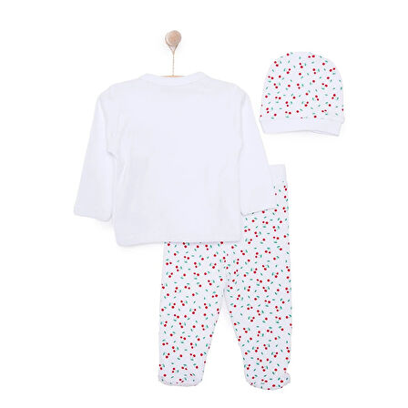 HelloBaby Kız Zıbın-Şapka-Patikli Alt Kız Bebek