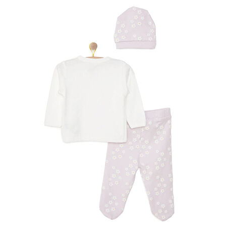 HelloBaby Kız Zıbın-Şapka-Patikli Alt Kız Bebek