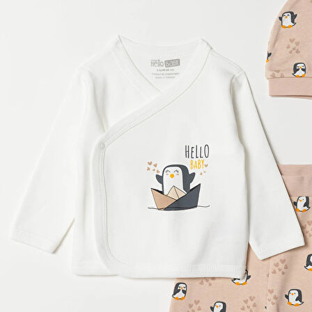 HelloBaby Kız Zıbın-Şapka-Patikli Alt Kız Bebek