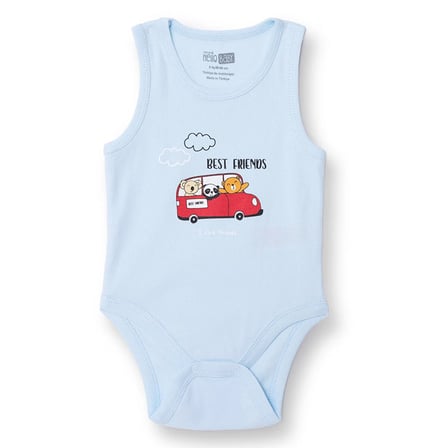 HelloBaby Erkek Bebek Body Çıtçıtlı Yaka Short Sleeve