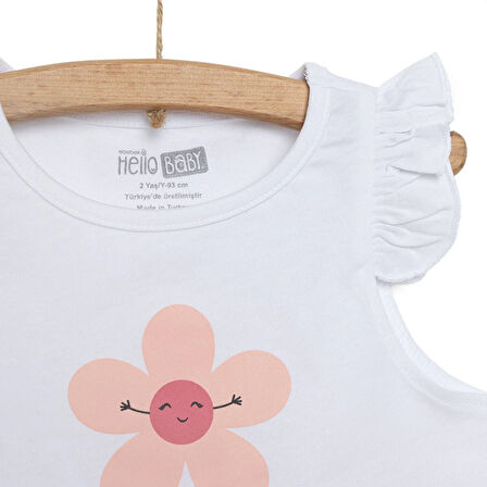 HelloBaby Basic Kız Papatya Baskılı Atlet-Şort Kız Bebek