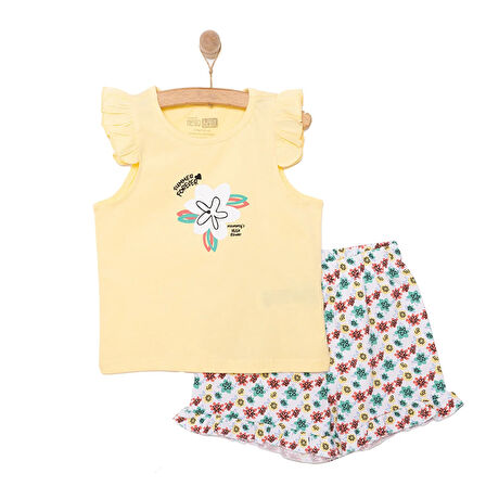 HelloBaby Basic Kız Yaz Çiçekleri Baskılı Atlet-Şort Kız Bebek