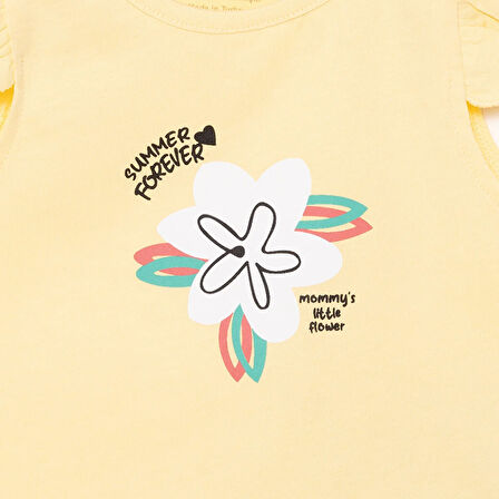 HelloBaby Basic Kız Yaz Çiçekleri Baskılı Atlet-Şort Kız Bebek