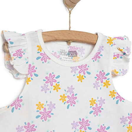 HelloBaby Basic Kız Çiçek Baskılı Atlet-Şort Kız Bebek