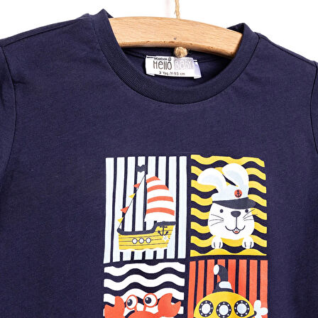 HelloBaby Basic Erkek Hayvan Baskılı Şortlu Takım Erkek Bebek