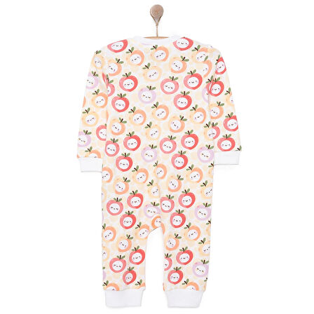 HelloBaby Kız Elma Desenli Fermuarlı Patiksiz Tulum