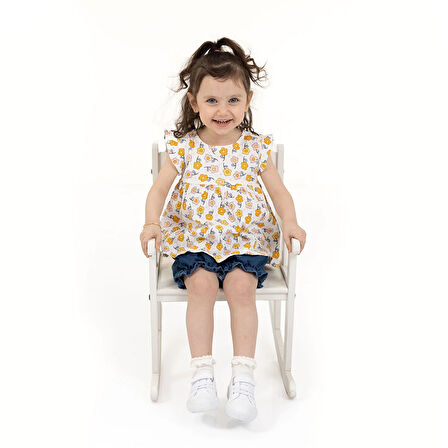HelloBaby Flowers Kız Tshirt-Şort Kız Bebek